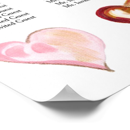 アーモダント絵を描ハートの座席表 ポスター (角)