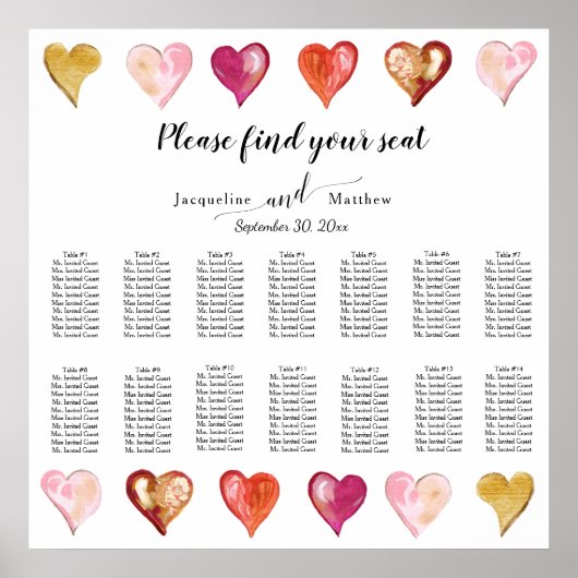 アーモダント絵を描ハートの座席表 ポスター (正面)