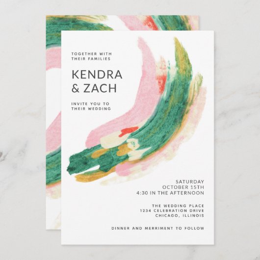 アーモダント絵を描抽象芸術結婚ストロークズ (正面/裏面)