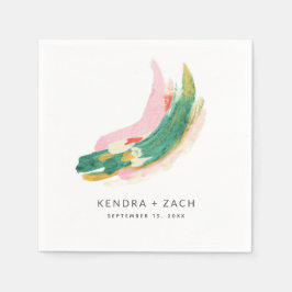 アーモダント絵を描抽象芸術結婚ストロークズ スタンダードカクテルナプキン