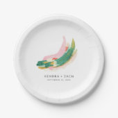 アーモダント絵を描抽象芸術結婚ストロークズ ペーパープレート (正面)