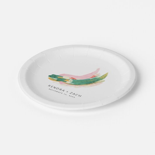 アーモダント絵を描抽象芸術結婚ストロークズ ペーパープレート (アングル)