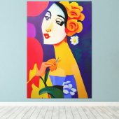 アーモダント絵画・オブ・ウィメンズ・抽象芸術・キュビズム油 キャンバスプリント (インサイチュ (ウッドフロア))