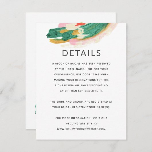 アーモダント色彩の鮮やか結婚抽象芸術の情報 – 詳細 エンクロージャーカード (正面/裏面)