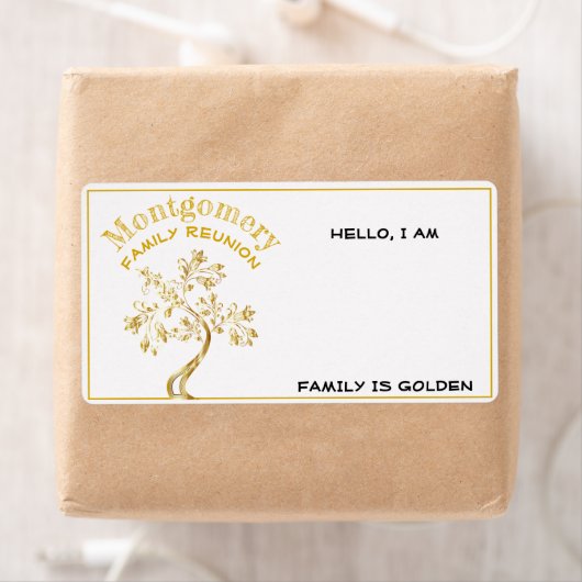 アーモダント金ゴールドツリーファミリ懇親会紙名タグ ラベル (インサイチュ)