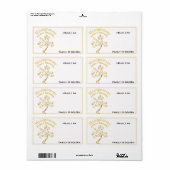 アーモダント金ゴールドツリーファミリ懇親会紙名タグ ラベル (フルシート)