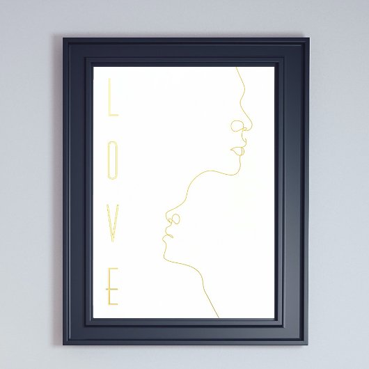 アーモダント金ゴールド顔ラブ 箔ポスター