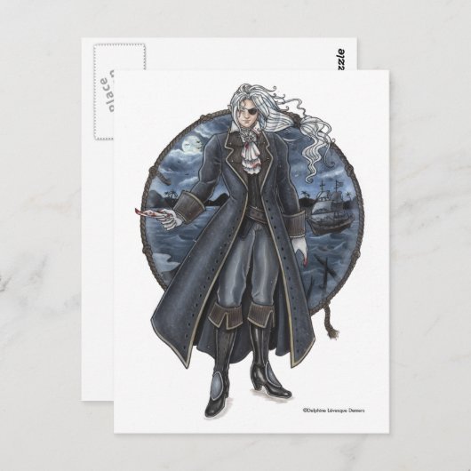 アーモンドの手紙ゴシック海賊のはがき ポストカード (正面/裏面)