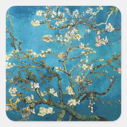 アーモンドの木の開花ビンセント・ヴァン・ゴッホ スクエアシール (正面)