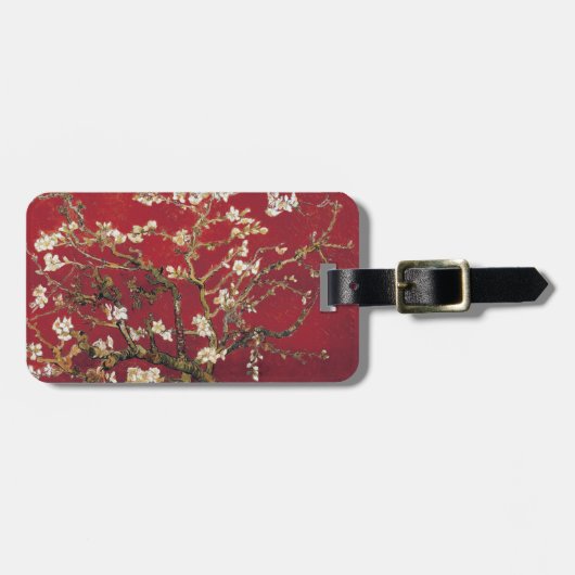 アーモンドの花レッドビンセント・ヴァン・ゴッホ・アー絵画ト ラゲッジタグ (正面横)