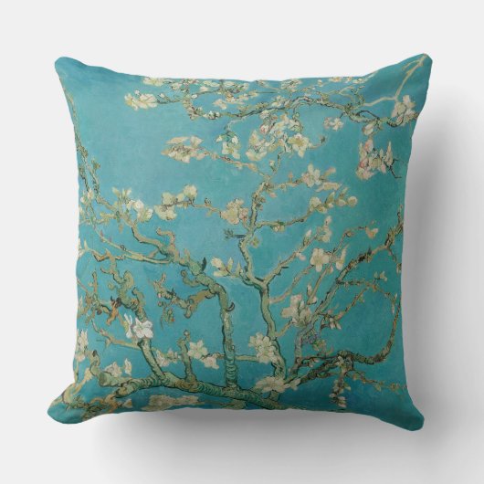 アーモンドの花咲く、油絵、フィンセント・ファン・ゴッホ クッション (正面)