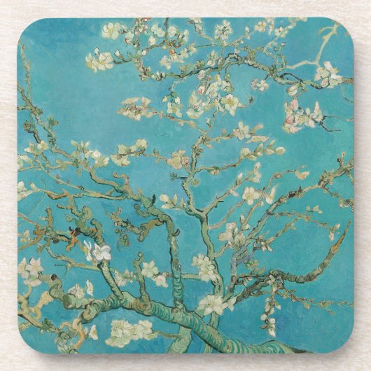 アーモンドの花咲く、油絵、フィンセント・ファン・ゴッホ コースター (正面)