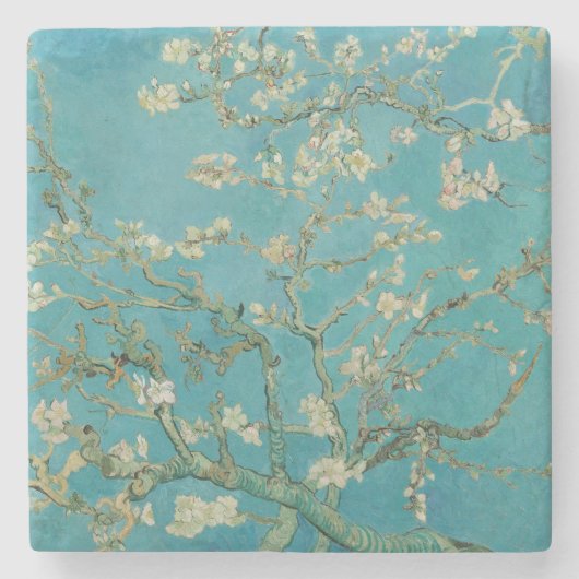アーモンドの花咲く、油絵、フィンセント・ファン・ゴッホ ストーンコースター (正面)