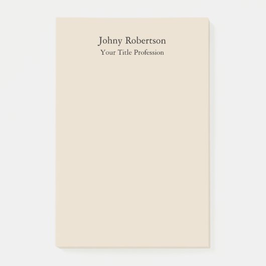 アーモンドカラープレーンエレガントプロフェッショナルモダン ポストイット (正面)