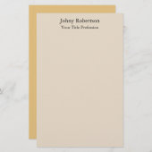 アーモンドカラープレーンエレガントプロフェッショナルモダン 便箋 (正面/裏面)