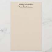 アーモンドカラープレーンエレガントプロフェッショナルモダン 便箋 (正面)