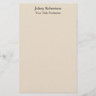 アーモンドカラープレーンエレガントプロフェッショナルモダン 便箋