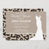 アーモンドカラーレオパードアニマルプリントパーソナライズされた; 招待状 (正面/裏面)