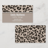 アーモンドカラーレオパード動物プリント; オーダーメイド 名刺 (正面/裏面)