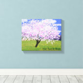 アーモンドツリーイン開花 キャンバスプリント (インサイチュ (ウッドフロア))