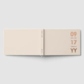 アーモンドバラモダン金ゴールド結婚ズ日付タイポグラフィ ゲストブック (全面)