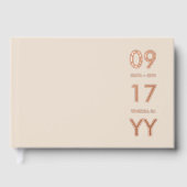 アーモンドバラモダン金ゴールド結婚ズ日付タイポグラフィ ゲストブック (正面)