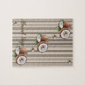 アーモンドブラウンストライプパズルデイジー ジグソーパズル (横)