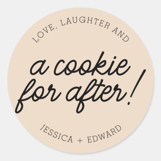 アーモンドブラックのラブローガーとクッキー ラウンドシール (正面)