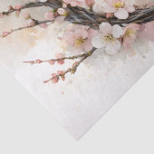 アーモンドブルーム フローラルリース 水彩画 薄葉紙 (詳細)