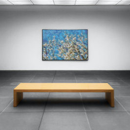 アーモンドブロッサムアンドブルースカイ点々のあるインアートスタイル ポスター