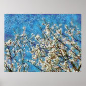 アーモンドブロッサムアンドブルースカイ点々のあるインアートスタイル ポスター (正面)