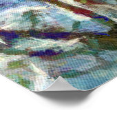 アーモンドブロッサムアンドブルースカイ点々のあるインアートスタイル ポスター (角)