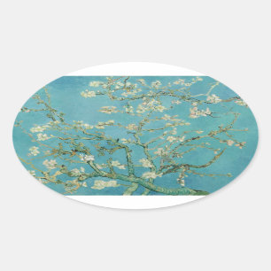 アーモンドブロッサムズバイビンセントヴァンゴッホファインアート 楕円形シール