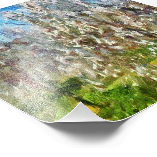 アーモンドブロッサムポインティリズムドットア絵画ートズ フォトプリント (角)