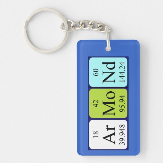 アーモンド周期表名キーリング キーホルダー (正面)