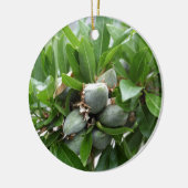アーモンド木の緑のフルーツ セラミックオーナメント (左)