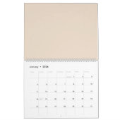 アーモンド無地の色 カレンダー (1月 2026)