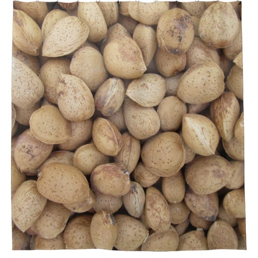 アーモンド秋秋のパターン シャワーカーテン (正面)