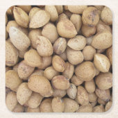 アーモンド秋秋のパターン スクエアペーパーコースター (正面)