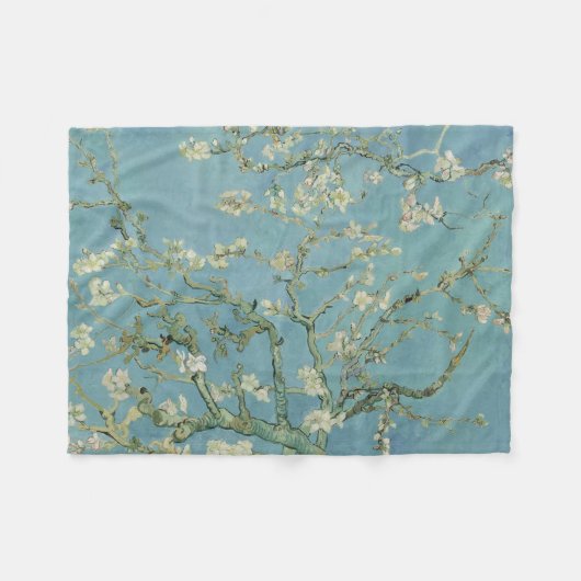 アーモンド絵画フラズズバイヴァンゴッホ フリースブランケット (正面(横))