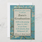 アーモンド花の卒業招待状 招待状 (正面)