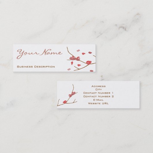 アーモンド花名刺 スキニー名刺 (正面/裏面)