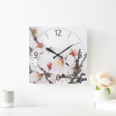 アーモンド花 スクエア壁時計 (ホーム)