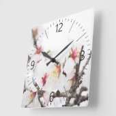 アーモンド花 スクエア壁時計 (傾斜)