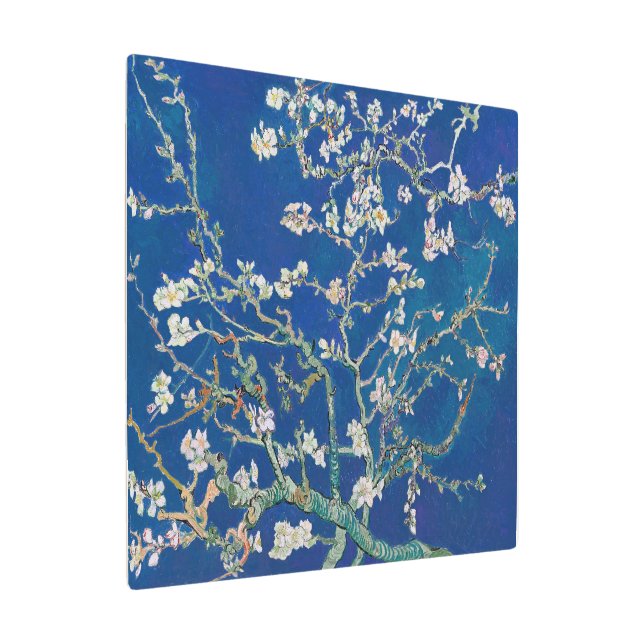アーモンド開花（インディゴ） | Vanゴッホ | メタルプリント (アングル)