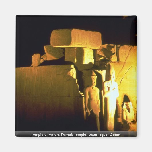 アーモン寺院、カルナック寺院、ルクソール、エジプト砂漠 マグネット (正面)