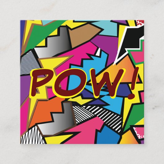 アーユニークトレトロポップ・アートのスタイルQRコードスクエアビジネス スクエア名刺 (正面)