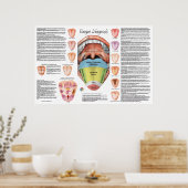 アーユルヴェーダ舌の診断マップ ポスター (キッチン)