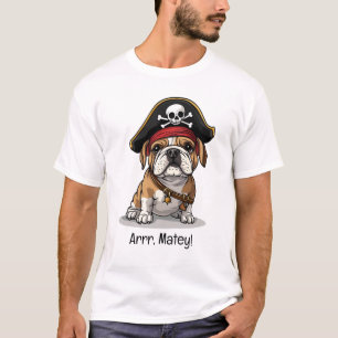 アーラーマテイパイレーツイングリッシュブルドッグスカルクロスボーンズ Tシャツ