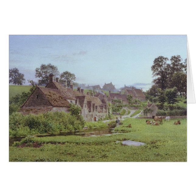 アーリントンの列、Bibury、Gloucestershireの夕べ (正面横)